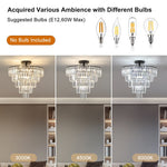 20" Black Crystal Chandelier Ceiling Light