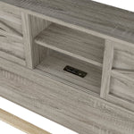 3-Pieces Bedroom Set Queen Size Farmhouse Platform Bed with Storage Headboard and Charging Station