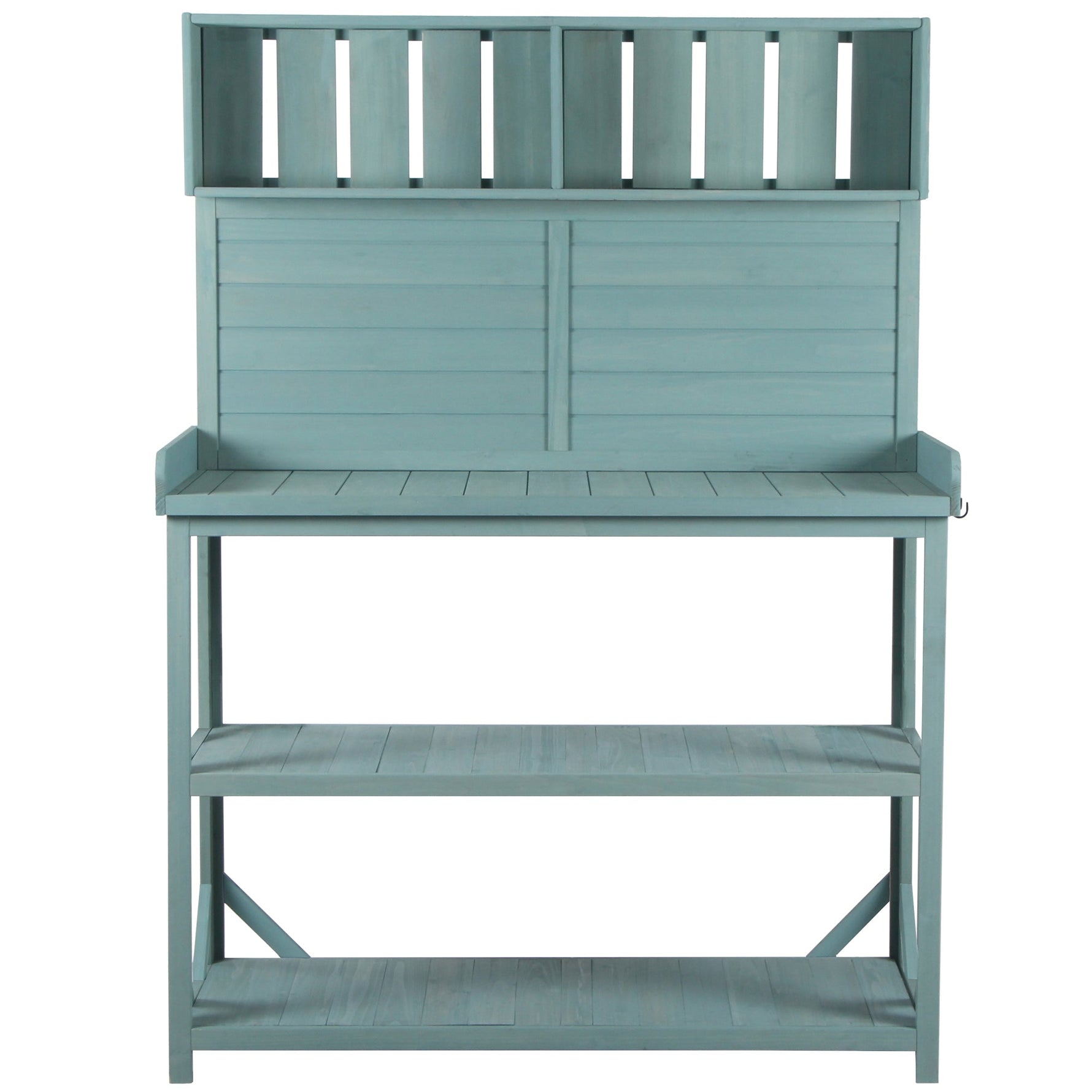 TOPMAX 65" Large Wooden Farmhouse Rustic Outdoor Potting Bench Table