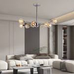 28" Modern Crystal Chandelier With 9 Lights