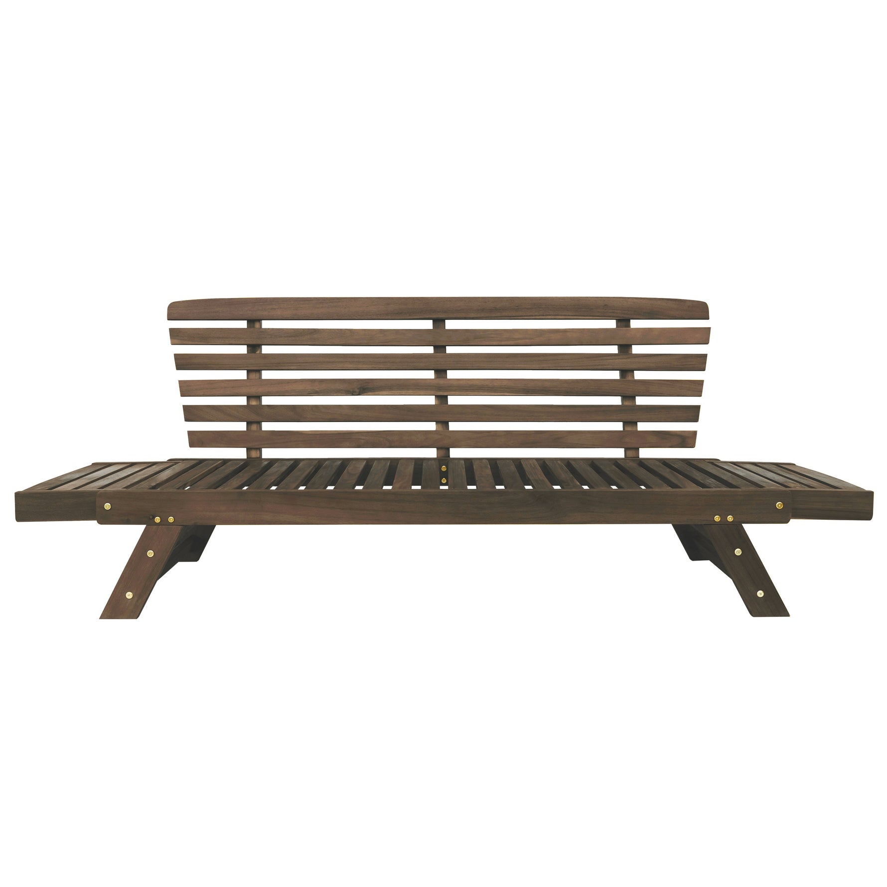 TOPMAX Outdoor Adjustable Patio Wooden Daybed Sofa Chaise Lounge with Cushions