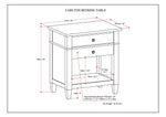 Carlton Bedside Table - Distressed Grey
