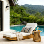 Modern Acacia Wood Outdoor Chaise Lounge
