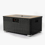 32" Propane Gas Fire Pit Table with Propane Tank Cover - Dark Gray