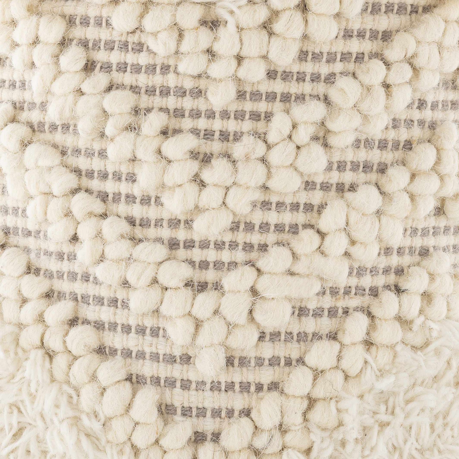 Bordon Ivory Textured Pom-Pom Stool - Clearance