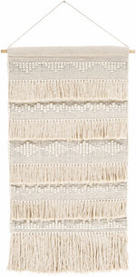 Brookesmith Cream Fringed Patterned Wall Hanging