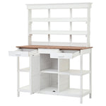 Topmax 66" Large Outdoor Farmhouse Wooden Potting Bench Table