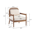 Elliston Rattan Backrest Solid Wood Accent Chair with Cushions - Set of 2
