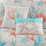 7 Piece Cotton Sateen Comforter Set Coral King