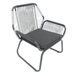 Set of 2 Woven Rattan Outdoor Club Chairs with Cushions