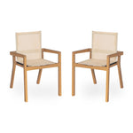 Belfast Dining Chair with Acacia Wood Frame and Mesh Seating (Set of 2)