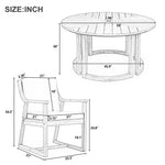 TREXM Patio Dining Table Set for 6 with Umbrella Hole