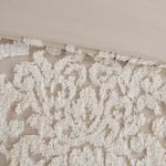 3 Piece Tufted Cotton Chenille Damask Comforter Set Taupe King/Cal King