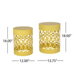 Outdoor Metal Set of 2 End Tables