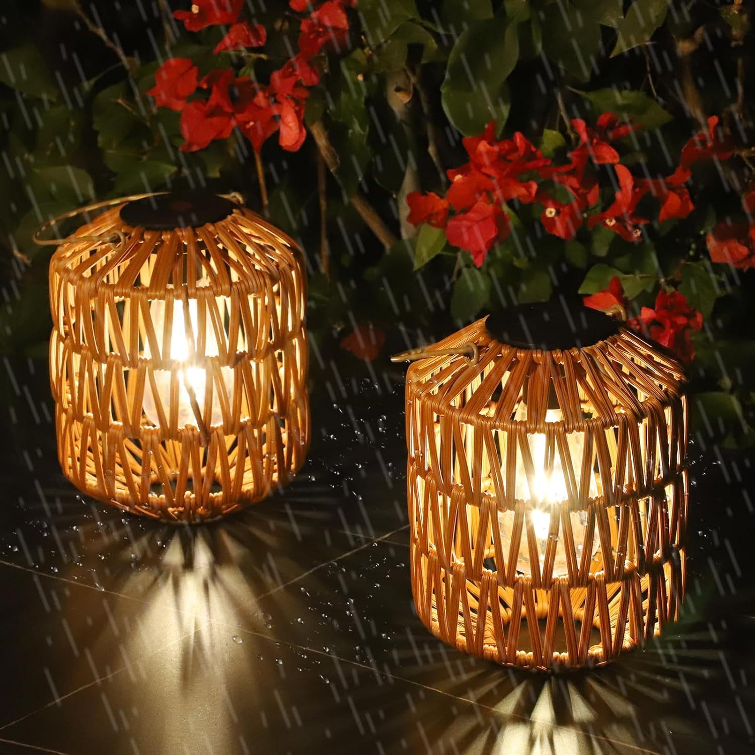 2 Pack Solar Lanterns Outdoor Waterproof