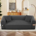 Spring Sofa with High-Quality Fabric, Pillows & Storage - Gray