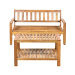 2-Piece Outdoor Teak Acacia Wood Conversation Set