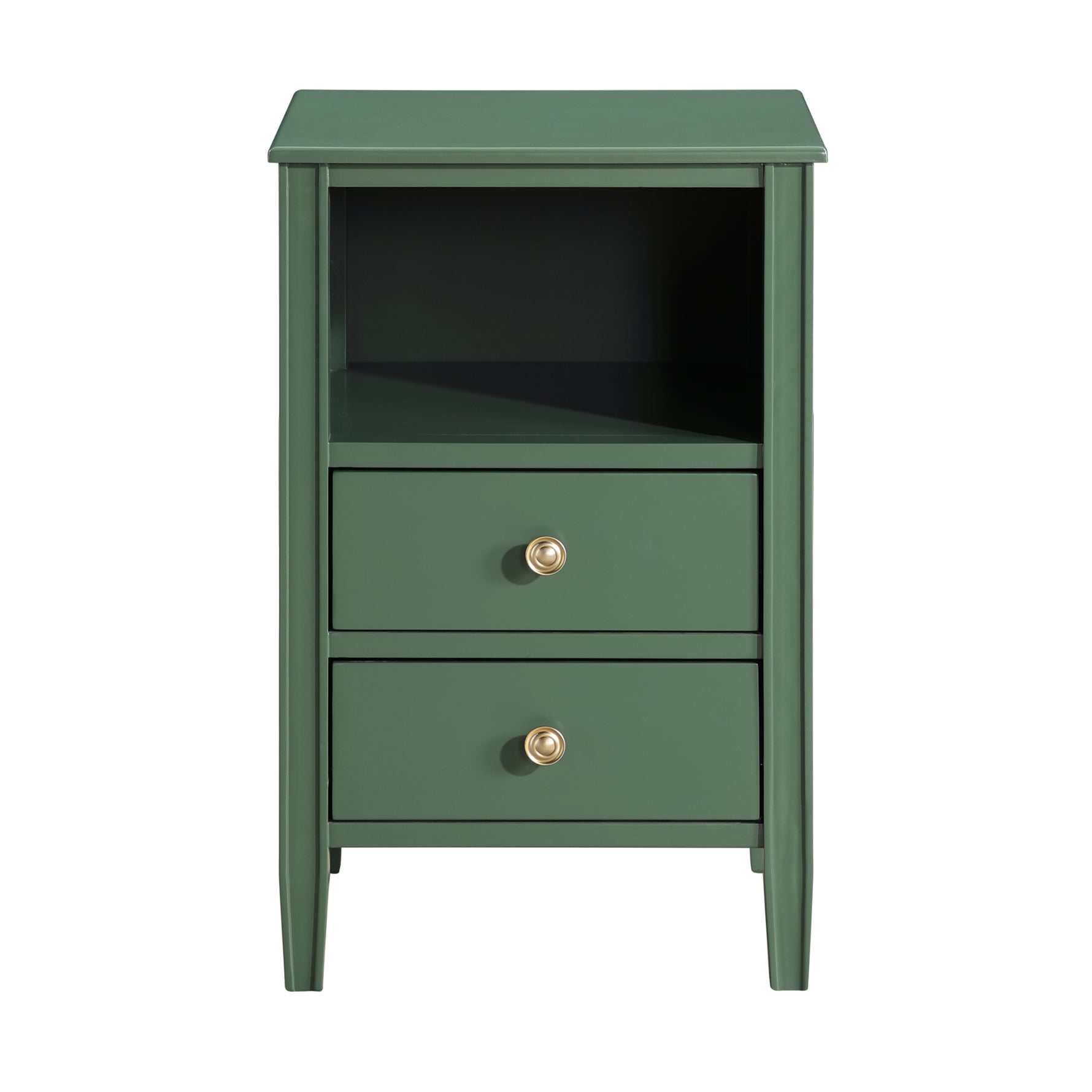 Winston 2-Drawer Storage Nightstand in Vintage Green