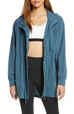 Nike Dri-FIT Bliss Luxe Hooded Jacket in Ash Green/Clear, Size Xx-Large Regular