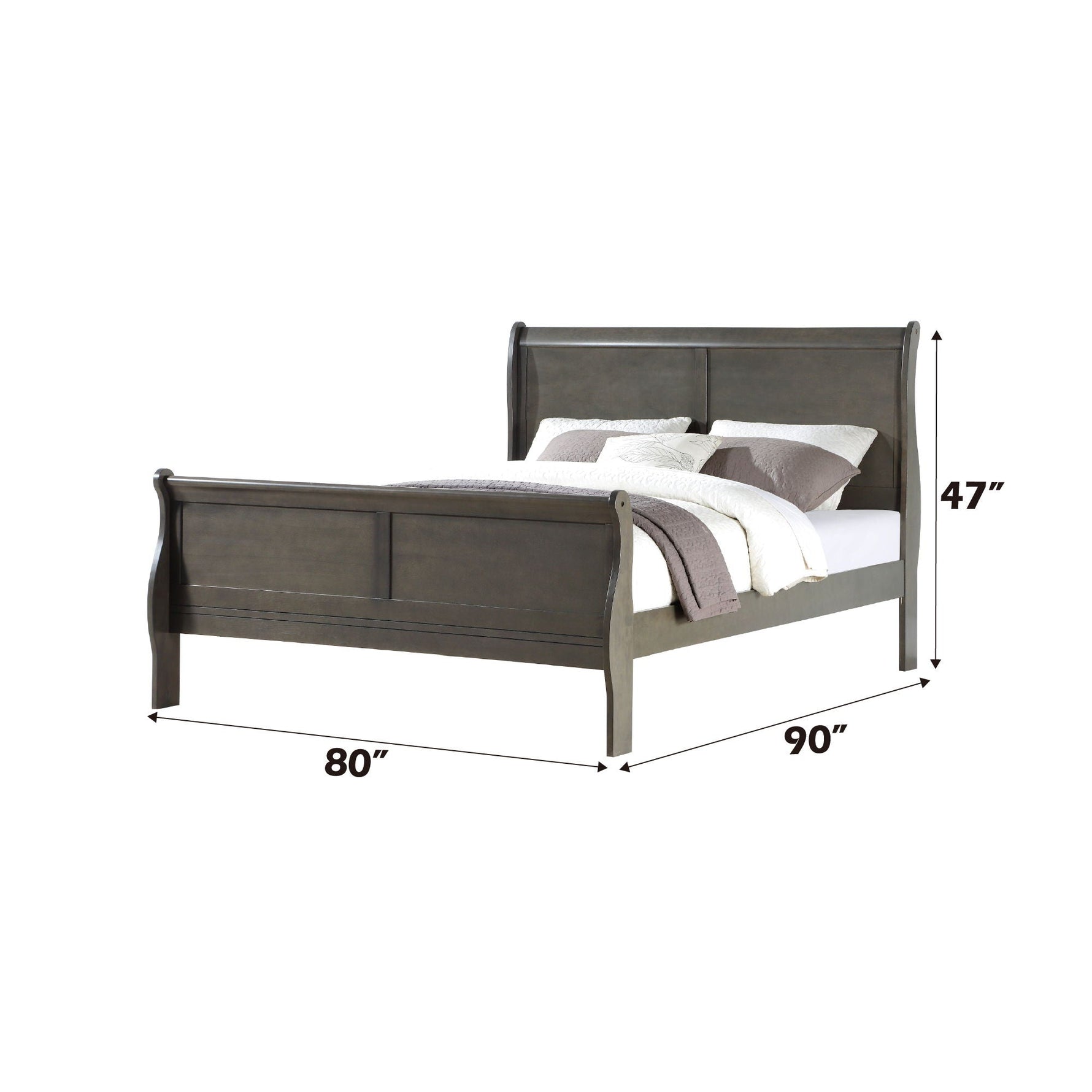 Louis Philippe Sleigh Style Bed