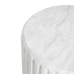 Outdoor Cicci Carved Side Table, White