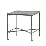 Outdoor Square Side Table with X Shaped Iron Frame - Black