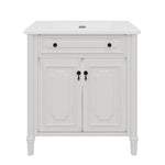 Vintage Bathroom Vanity With Sink, Rustic Cabinet With Soft Close Doors