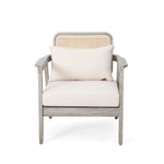 (Set of 2) Outdoor Acacia Wood Patio Club Chairs with Cushions