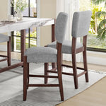 Set of 4 Mid-Century Modern Linen Upholstered Bar Stools