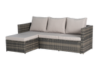 2 Pieces Patio Furniture Set with Woven Sectional and Ottoman