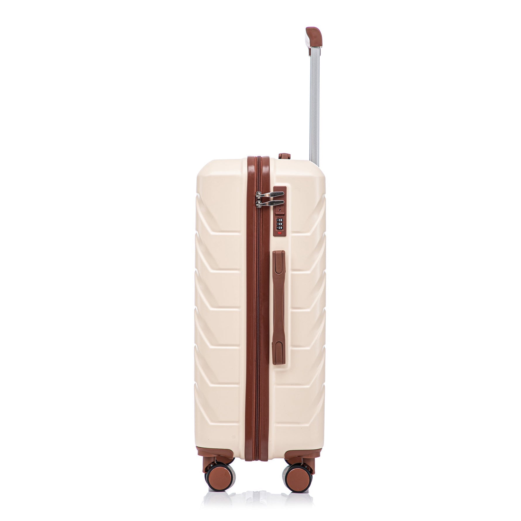 3-Piece ABS Spinner Wheel Luggage Set 20"/24"/28" Beige