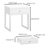 Nightstand With Drawer - Minimalist White Bedside Table