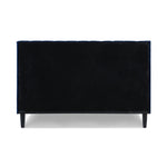 Aspen Vertical Tufted Headboard Platform Bed Set, Queen, Navy Blue Velvet