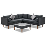 4-Piece Outdoor Wicker Sofa Set with Colorful Pillows