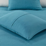 8 Piece Printed Seersucker Comforter and Quilt Set Collection Aqua King/Cal King