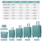Luggage Sets 6 Piece with Duffel Bags Hardside Expandable Suitcases Misty Blue
