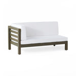OANA Outdoor Wooden Sectional Set with Cushions, White