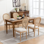 A&A French Style Solid Wood Frame Dining Chairs Set of 2