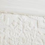 Full/Queen Tufted Cotton Chenille Damask Duvet Cover Set