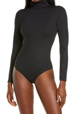 SPANX Suit Yourself Long Sleeve Mock Neck Bodysuit - Black