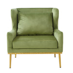 Elegant Curved Armrest Accent Armchair