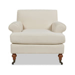 Alana 38' Lawson Accent Arm Chair Metal Casters, Light Beige Linen