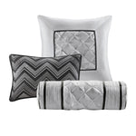 7 Piece Tufted Comforter Set Black Queen