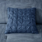 7 Piece Printed Seersucker Comforter Set Navy Queen