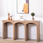 Rustic Archway Console Table – 60" Long Entryway Table with Decorative Arched Legs