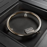 28-Inch Black Wicker Outdoor Propane Gas Fire Pit Table with Steel Top
