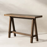 Hawthorne 60'' Solid Reclaimed Elm Trestle Console Table, Heritage Medium-Dark Brown