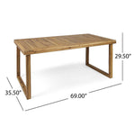 Outdoor Acacia Wood 7-Piece Dining Set with Cushions