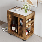 Mid-century Modern Style Movable Side Cabinet
