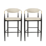 Upholstered Bar Stools With Backs For Kitchen Island (Set of 2)
